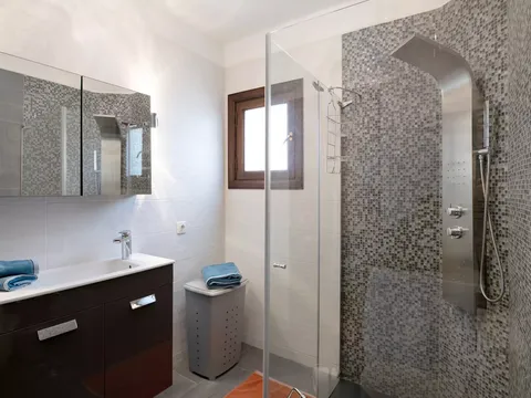 Modern bathroom with walk-in shower