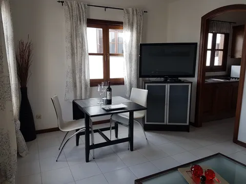 Dining area with table for two